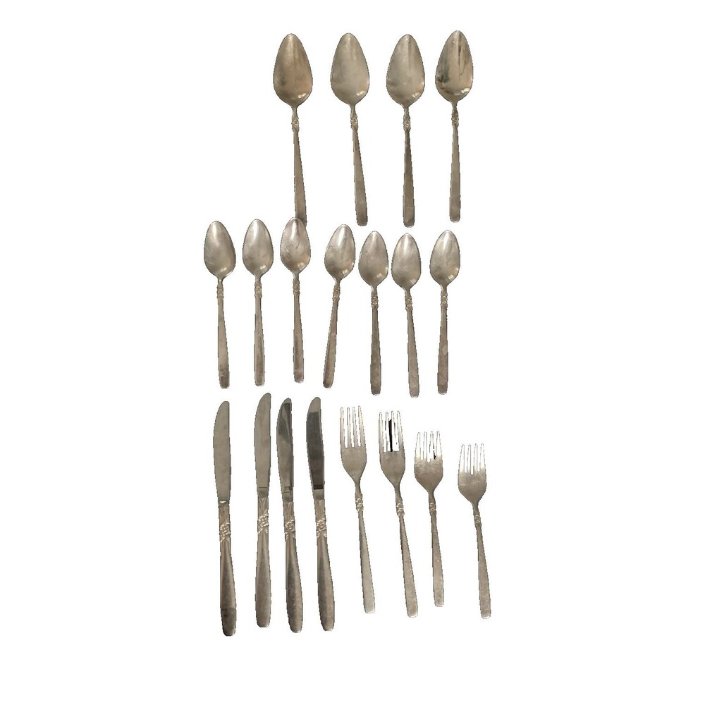 Vintage Ekco Eterna Inverness Silverplate Korean Flatware 19 Pcs -Incomplete Set